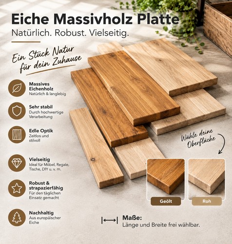 Eiche massivholz platte auf - platte,