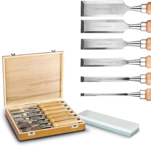 Stechbeitel set 6tlg holz mit - set,