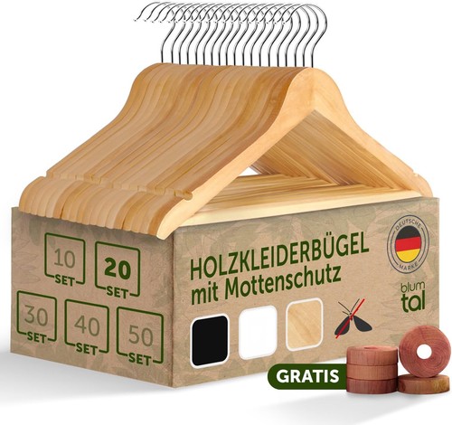 Kleiderbügel holz 20er set - holz,